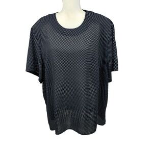 Vintage Chaus blouse size 24 polka dot dressy 80s semisheer party office casual